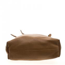 Pre Owned Burberry Camel House Check Canvas and Leather Little Crush Crossbody Bag