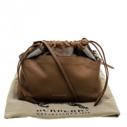 Burberry Camel House Check Canvas and Leather Little Crush Crossbody Bag