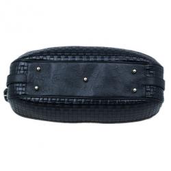 Pre Owned Burberry Nova Check Canvas and Black Leather Shoulder Bag