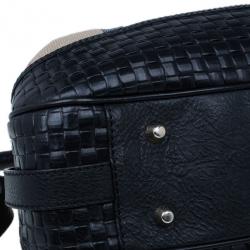 Pre Owned Burberry Nova Check Canvas and Black Leather Shoulder Bag