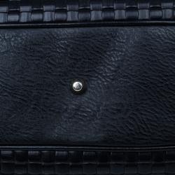 Pre Owned Burberry Nova Check Canvas and Black Leather Shoulder Bag