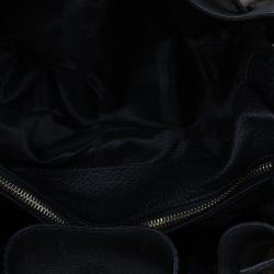 Pre Owned Burberry Nova Check Canvas and Black Leather Shoulder Bag