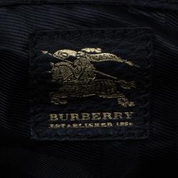 Pre Owned Burberry Nova Check Canvas and Black Leather Shoulder Bag