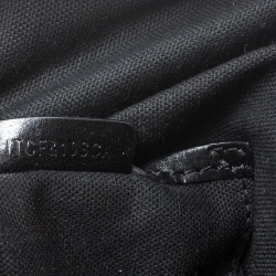Pre Owned Burberry Black House Check Fabric and Leather Orchard Bowling Bag