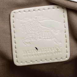 Pre Owned Burberry Beige/White Nova Check PVC Tote