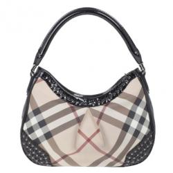 مملوكة مسبقًا Burbbery Nova Check Studded Medium Hobo