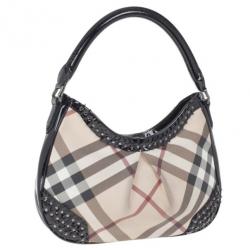 مملوكة مسبقًا Burbbery Nova Check Studded Medium Hobo