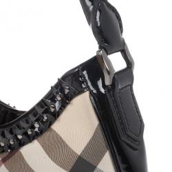 مملوكة مسبقًا Burbbery Nova Check Studded Medium Hobo