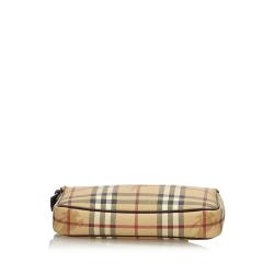 Pre Owned Burberry Brown Haymarket Check Coated Canvas Shoulder Bag