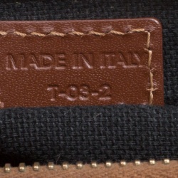 Pre Owned Burberry Beige/Copper Haymarket Check Canvas and Leather Shoulder Bag