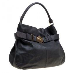 Pre Owned Burberry Black Leather Lambeth Hobo