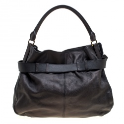 Pre Owned Burberry Black Leather Lambeth Hobo
