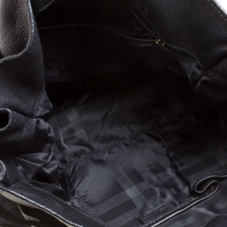 Pre Owned Burberry Black Leather Lambeth Hobo