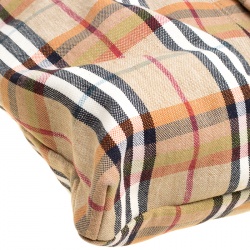 مملوكة مسبقًا حقيبة يد بربري جلد وكانفاس كاروهات هاوس بنية/ متعددة الألوان