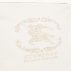 Pre Owned Burberry Cream Canvas Stowell Roll Up Tote