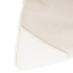 Pre Owned Burberry Cream Canvas Stowell Roll Up Tote