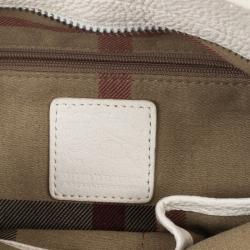 Pre Owned Burberry Cream Canvas Stowell Roll Up Tote