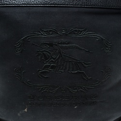 مملوكة مسبقًا حقيبة يد بربري قماش وجلد سوداء