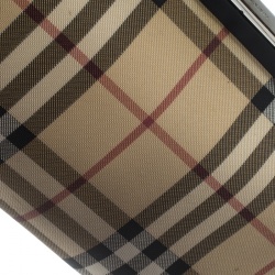 Pre Owned Burberry Beige/Black Nova Check Coated Canvas and Leather Shoulder Bag