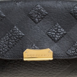 Pre Owned Burberry Black Leather Small Langley Clutch