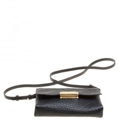 Pre Owned Burberry Black Leather Small Langley Clutch