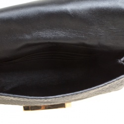 Pre Owned Burberry Black Leather Small Langley Clutch