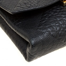 Pre Owned Burberry Black Leather Small Langley Clutch