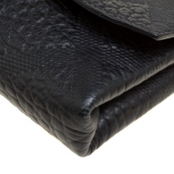 Pre Owned Burberry Black Leather Small Langley Clutch