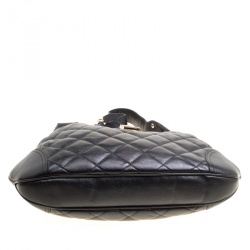 Pre Owned Burberry Black Quilted Leather Brooke Hobo