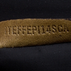 Pre Owned Burberry Yellow/Khaki Ombre Woven Pattern Leather Wristlet Clutch