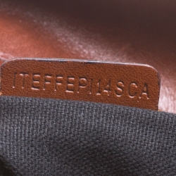 Pre Owned Burberry Brown House Check Canvas and Leather Small Bridle Dutton Hobo