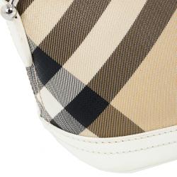 مملوكة مسبقًا Burberry Small Canvas and Leather Check Shoulder Bag