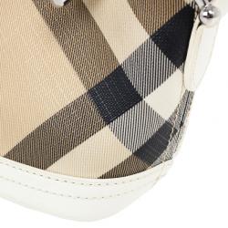 مملوكة مسبقًا Burberry Small Canvas and Leather Check Shoulder Bag