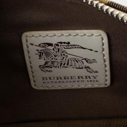 مملوكة مسبقًا Burberry Small Canvas and Leather Check Shoulder Bag