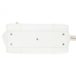 Pre Owned Burberry White Quilted Leather Satchel