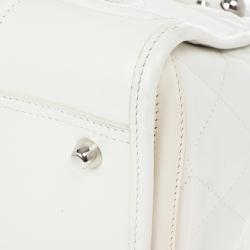 Pre Owned Burberry White Quilted Leather Satchel
