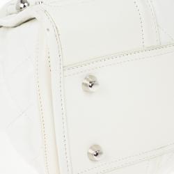 Pre Owned Burberry White Quilted Leather Satchel