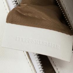 Pre Owned Burberry White Quilted Leather Satchel