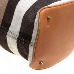 Pre Owned Burberry Multicolor Nova Check Canvas and Leather Ashby Hobo