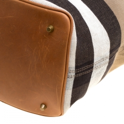 Pre Owned Burberry Multicolor Nova Check Canvas and Leather Ashby Hobo
