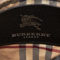 Pre Owned Burberry Black Nylon and Leather Small Tote