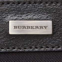 Pre Owned Burberry Black Nylon and Leather Small Tote