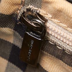 Pre Owned Burberry Black Nylon and Leather Small Tote