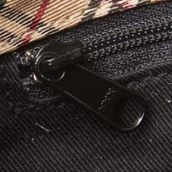 Burberry Two Tone Canvas and Leather Tote