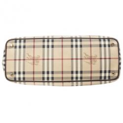 Pre Owned Burberry Haymarket Check Tote Bag