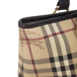 Pre Owned Burberry Haymarket Check Tote Bag