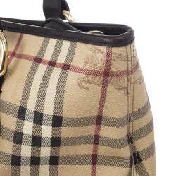 Pre Owned Burberry Haymarket Check Tote Bag