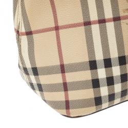 Pre Owned Burberry Haymarket Check Tote Bag