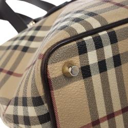 Pre Owned Burberry Haymarket Check Tote Bag