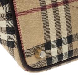 Pre Owned Burberry Haymarket Check Tote Bag
